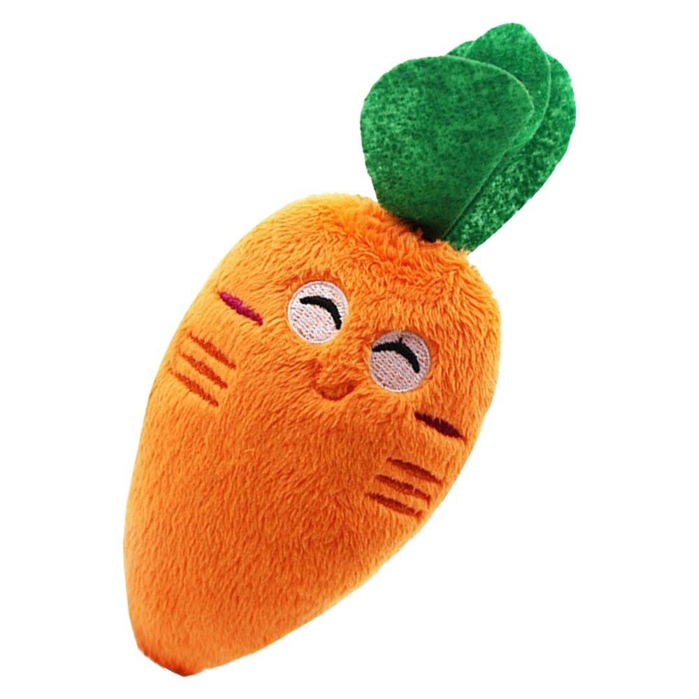 2 pcs Orange Carrot Shape Plush Dog Toy Soft Plush Fabric Carrot Dog Toy Small Medium Dog Use