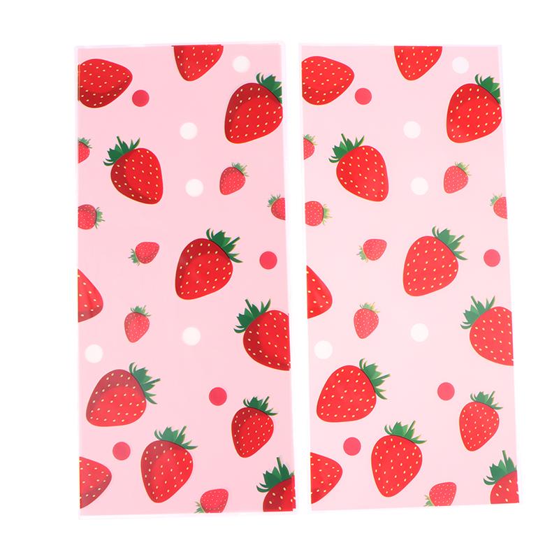 50Pcs Pink Strawberry Party Candy Gift Bags Snack Packing Bag Wedding Party Gift Bag Kids Girls Birthday Supplies Baby Shower