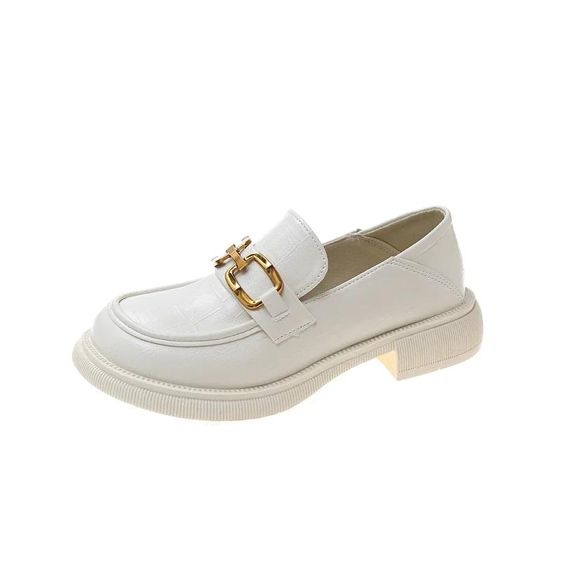 Женская обувь Весна Новые женские мокасины с круглым носком Британский стиль Туфли в студенческом стиле Простые и универсальные туфли-лодочки для девочек