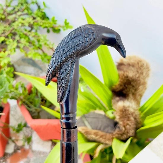 Трость-трость, трость-трость с ручкой Raven Crow, деревянная трость ручной работы, подарок на день рождения, рождественский подарок