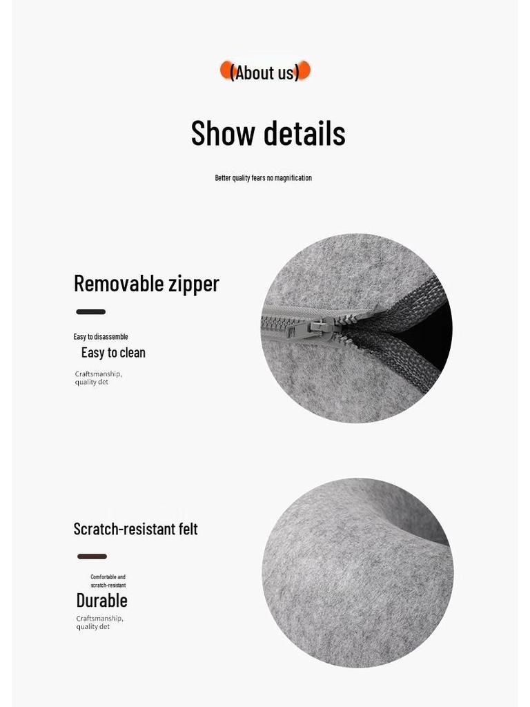 Универсальная фетровая кровать-пончик для кошек «Четыре сезона» с туннелем и игрушкой