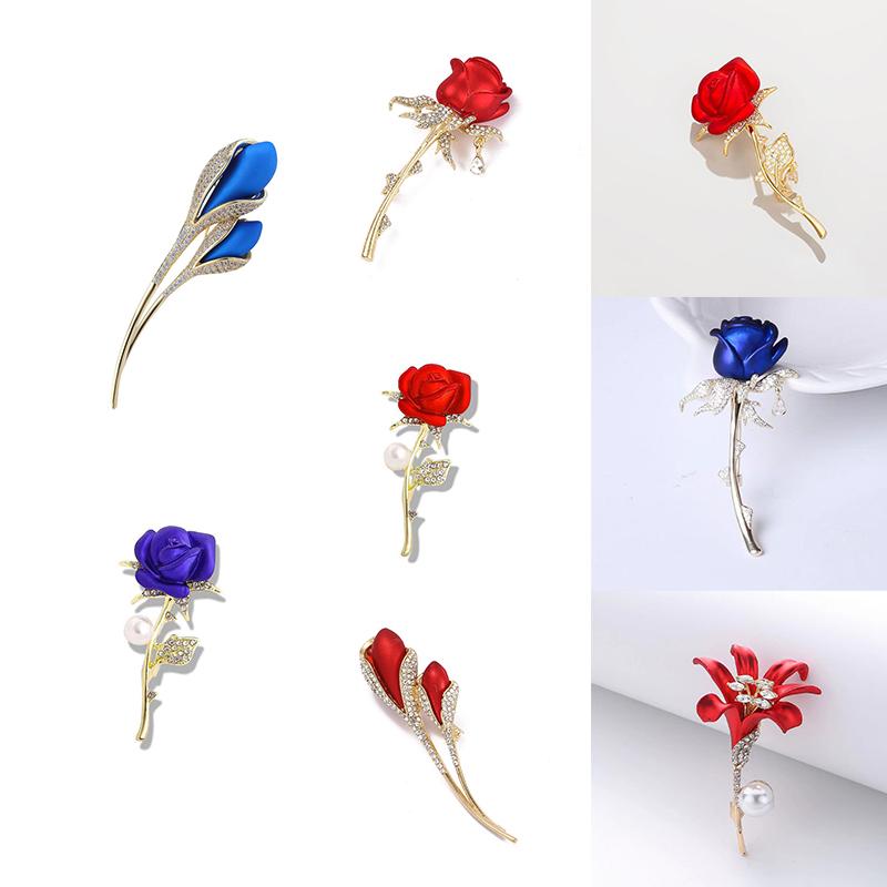 Elegant  Rose Flower Brooches Lapel Pins Jewelry Decoration
