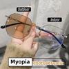 Luxury Photochromic Minus Diopter Glasses Anti-blue Light Color Changing Sunglasses Women Myopia Eyeglasses Near-sighted Eyewear