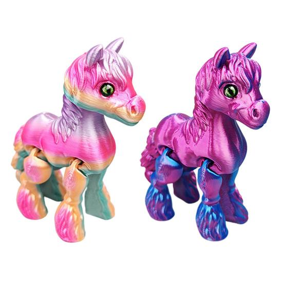 3D-печатная лошадь-украшение, милая шарнирная фигурка лошади, гибкая игрушка-непоседа в виде животного для интерактивной игры, снятия стресса и демонстрации