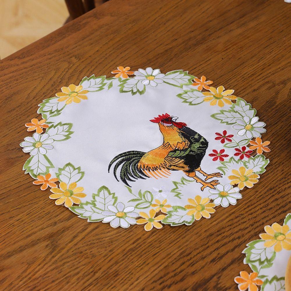Вышивка ремесло пасхальный декор для вечеринки атласная ткань украшение для дома подставка для чашек салфетка коврик для столовых приборов