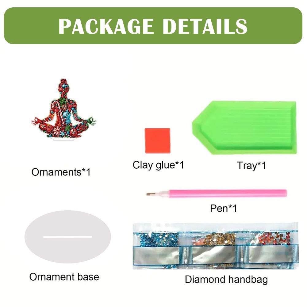 2D/Flat Yoga Woman DIY Table Top Diamond Painting Ornament Kits 5D DIY Diamond Art Tabletop Decorations Bedroom Table Decoration