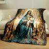 Our Lady Virgin Mary Baby Jesus Throw Blanket  Printed Blanket for Living Room Bed Couch lunch break Soft Cozy Blanket for Friend's festival Gift