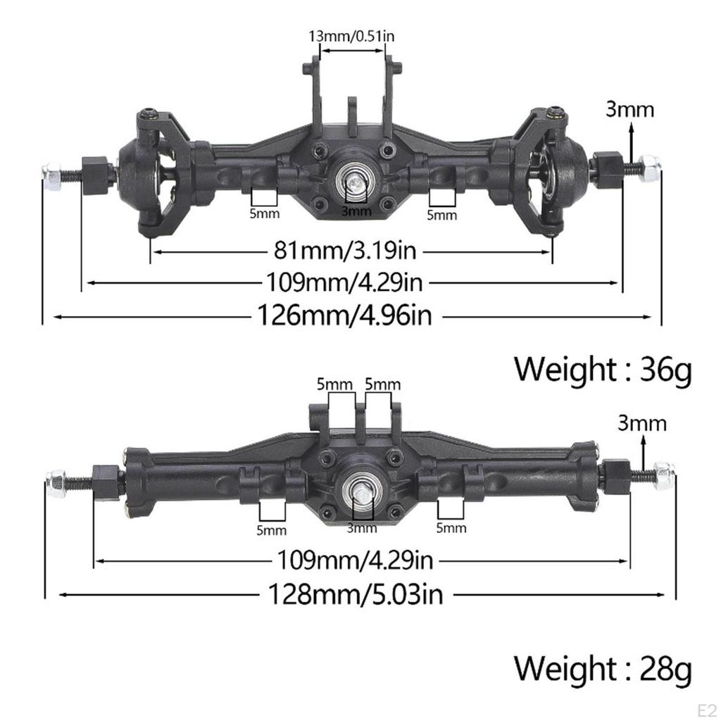 Scale RC Car Front And Rear Axle Set Bridge for 1:18
