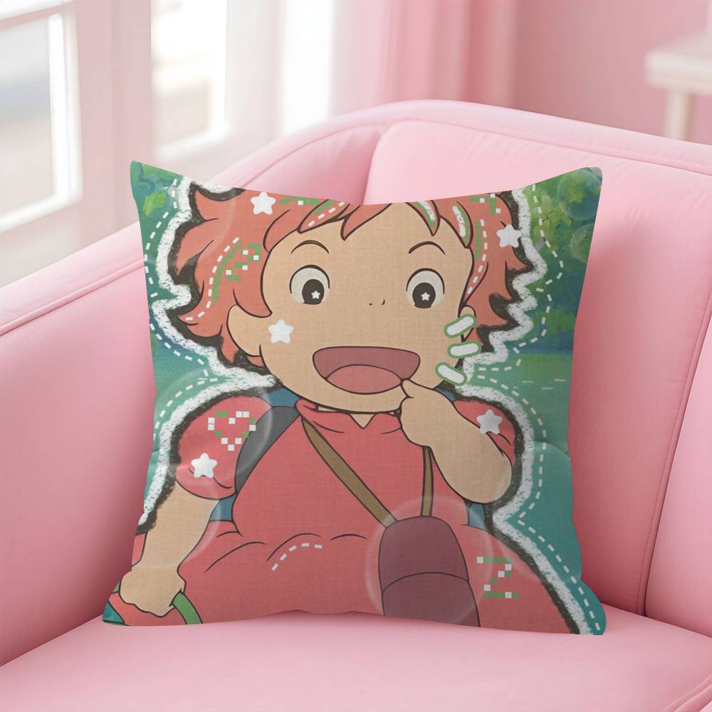 Cute Cartoon PPonyoS Pillowcase toon Gift Cushion Cover Bedroom Home Sofa Chair Seat Decor pillow case