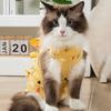Cartoon Print Cat Recovery Suit Elastic Neck Back Bandage Breathable Cat Onesie Surgery Recovery Suit Female Cat Spay Recovery Suit