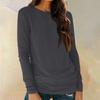 Womens Long Sleeve Round Neck Shirts Basic Tee Casual Top Fall Trendy Tunic Outfits Fitted T Shirts