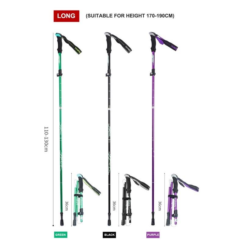 1PC 5-Section Outdoor Fold Trekking Pole Camping Portable Walking Hiking Stick For Nordic Elderly Telescopic Easy Put Into Bag