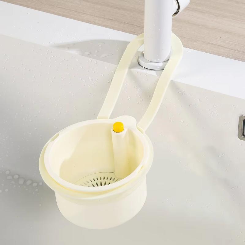 Waterproof Hanging Sink Drain Basket Openable Detachable Bottom Kitchen Food Residue Filter Strainer