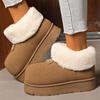 Женские зимние ботинки больших размеров, повседневные, с низким каблуком, с флисовым мехом и хлопком, противоскользящие, размеры 36-41