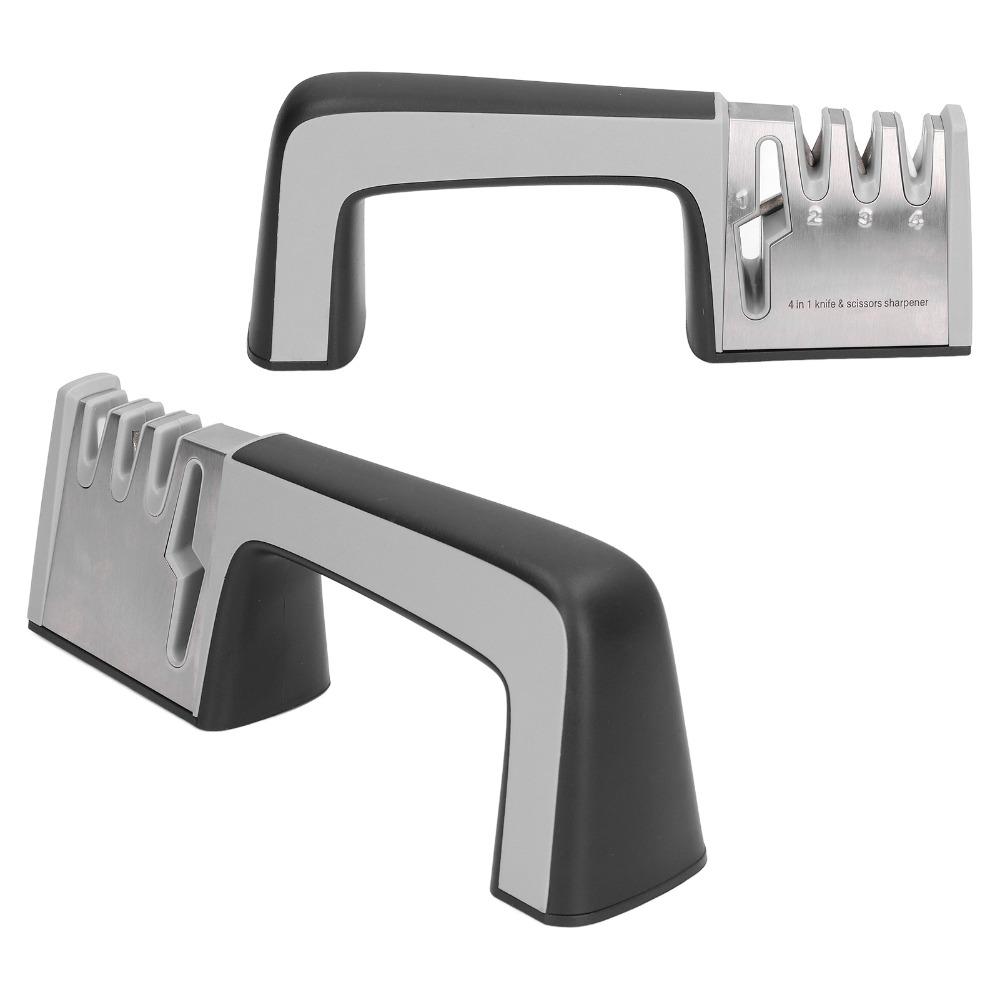 Anti-Slip Base Pocket Knife Sharpener Grey and Black Knife Sharpening Tool  Knives Scissors