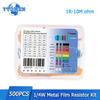 500/2500PCS 0.25W Metal Film Resistor Assorted Kit 1/4W 1% 1R~10M Ohm Resistance Diy Electronic Kit