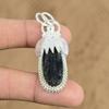 Пасхальная Распродажа Черный Турмалин Необработанный Камень Серебро 925 пробы Уникальный Кулон Арт-деко Бохо