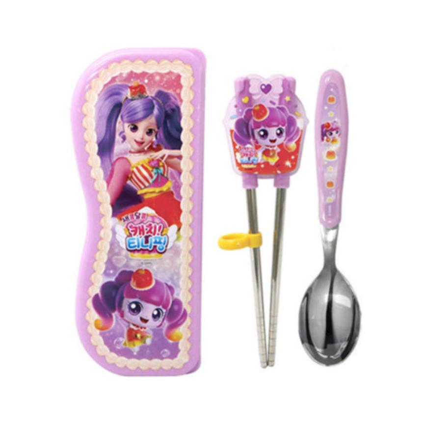Catch! Teenieping Spoon & Both-Hand Training Chopsticks Case Set (9 Options)