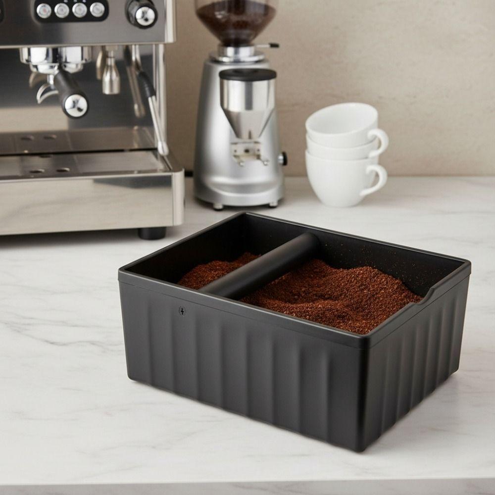 with Tapping Rod Coffee Knock Box Large Capacity Coffee Grind Waste Bin Baristas