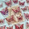20pcs Reusable Red Butterfly Stickers: Glitter, Shimmery & Self-adhesive for Diary, Planner & Scrapbooking