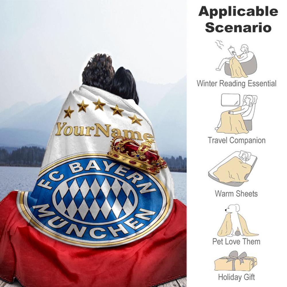 Fc Bayern München 23 Customize Text Blanket Throw Customizable Blanket Soft Warm Cozy Versatile for Chair Nap Seaside Picnics for All Occasions