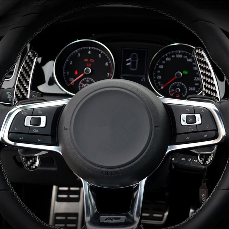 Fits for VW Golf 6 2008-2012 Gti R MK6 Scirocco 2009-2016 Car Steering Wheel Accessories Carbon Fiber Extended Shift Paddles