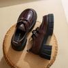 British Style Loafers Women's 2025 Autumn New Thick Heel Platform Retro Fashion Small Mary Jane Small Leather Shoes