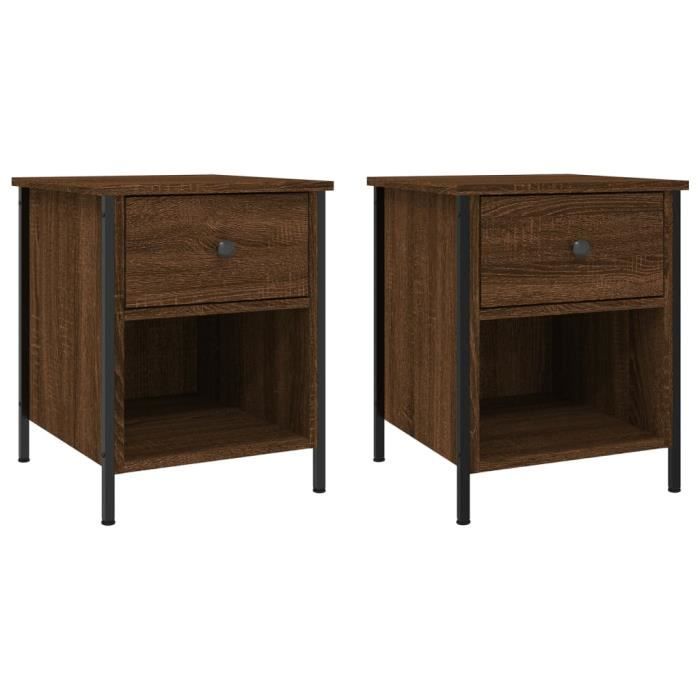 VidaXL Bedside Tables 2pcs Brown Oak 40x42x50cm Engineered Wood 825942