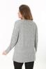Женская блузка большого размера Серая шерстяная блузка из вискозы большого размера с каменной деталью спереди