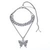 Trendy Butterfly Pendant Rhinestone Fashion Collars Necklace Bling Necklace  Necklace for Women