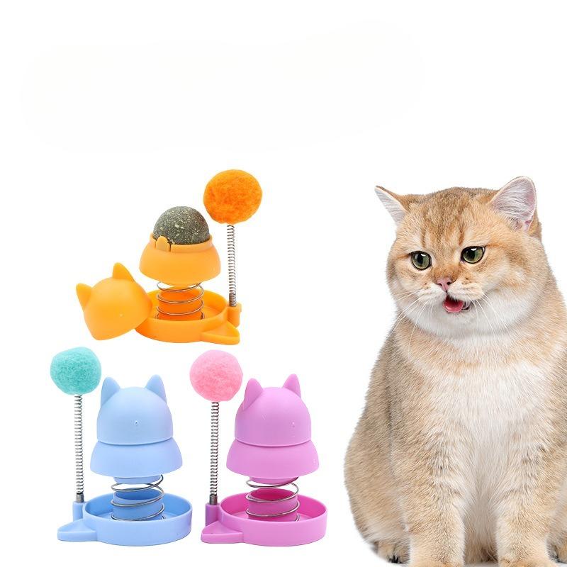 New Cat Toys: Spring Licking Balls, Mint Balls, Self-entertaining and Boring Gadgets. Cat Toys, Multi-functional Pet Toys