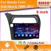 Левая ручка управления для Honda Civic Hatchback 2006-2011 Автомобильное радио Android Мультимедиа Навигация CarPlay GPS Стерео 2 Din Экран