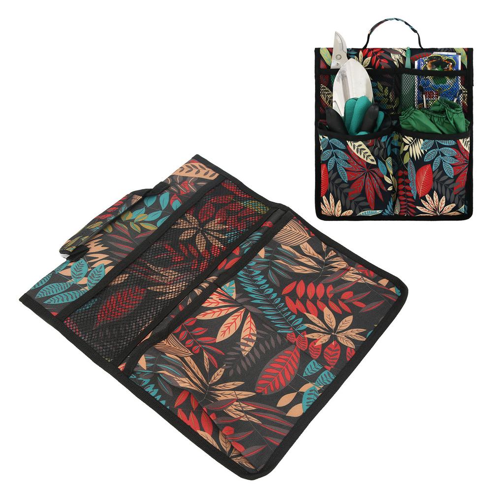 Садовый наколенник Сумка для инструментов Садовая скамейка Табуретки Боковая сумка для хранения Подвесной чехол с ручкой Карманы Красные листья