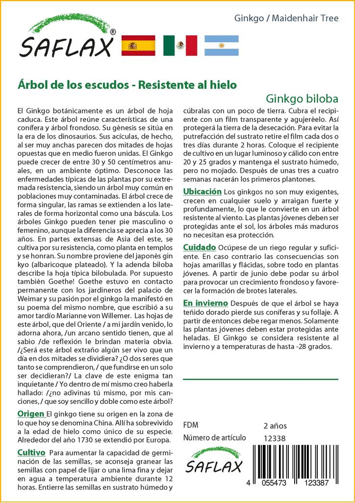 SAFLAX Авичий волос - 4 семени - Гинкго двулопастный