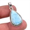 Natural Republic Larimar Gemstone Handmade 925 Solid Silver Pendant 1.50" J9g59