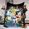 Moonlight Sailor Print Flannel Blanket, Soft Warm Lightweight Throw Blanket for living Room,Sofa Bed Camping office