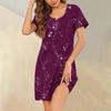 Womens Summer Dresses Short Sleeve Linen Casual T-Shirt Dresses Swing Beach Midi Dress Sundresses With Pockets