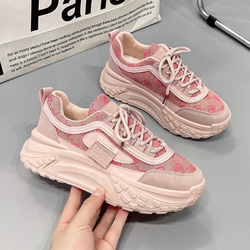 Thick-soled Inner Height Increase Dad Shoes Women's Small Fragrant Wind 2025 Spring and Autumn New Versatile Fashion Lightweight Shoes Women Show Sma