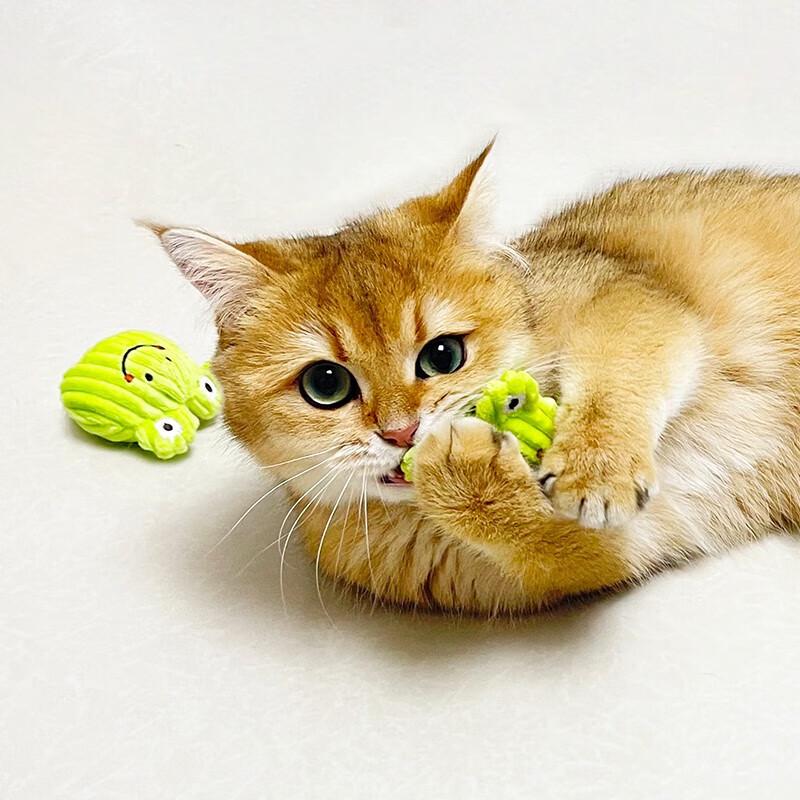 GiGwi 2-in-1 Pea Frog Cat Toy & Teaser Wand