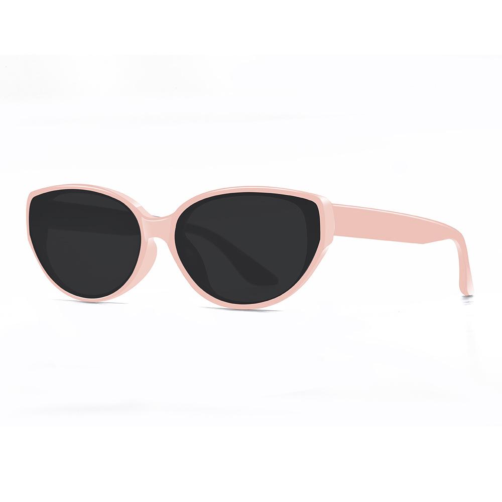 Fashion cat eye sunglasses women's face small new high-end sunscreen UV protection square white frame polarized sunglasses
