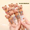Cute Cream Bear 10 Colors Ballpoint Pen Cartoon Push-on Multi-color Colored Pen Student Ten Color Push Ballpoint Pen