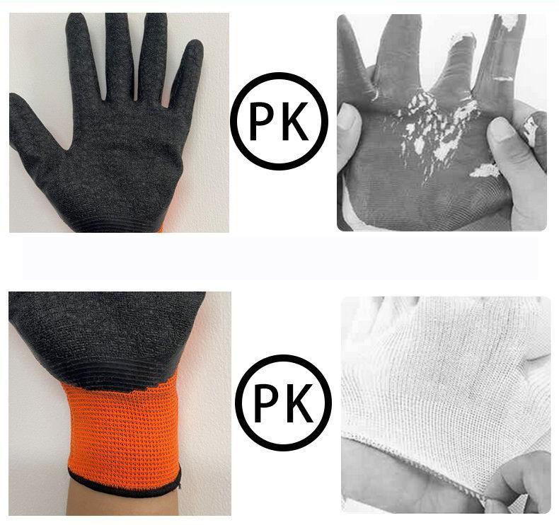 10pairs Anti Slip Wear-resistant Gloves for Industrial Work Nitrile Coated Palm Immersed Rubber Protection Gloves Breathable