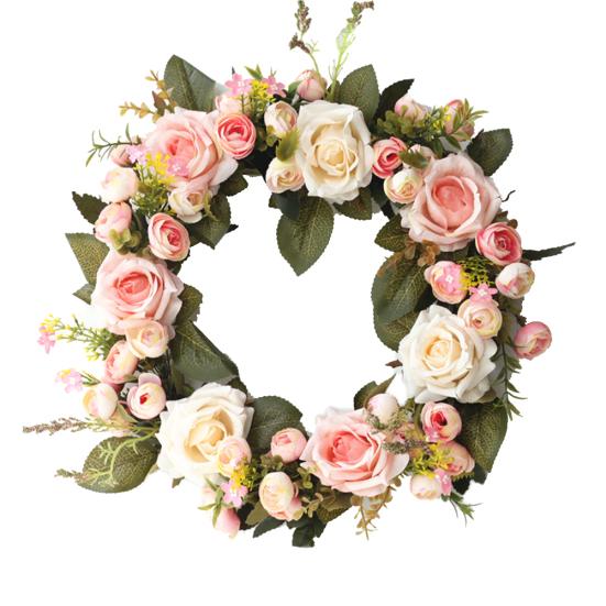 35cm Flower Rose Merry Christmas Garland Wreath Home Party Door Hanging Decor