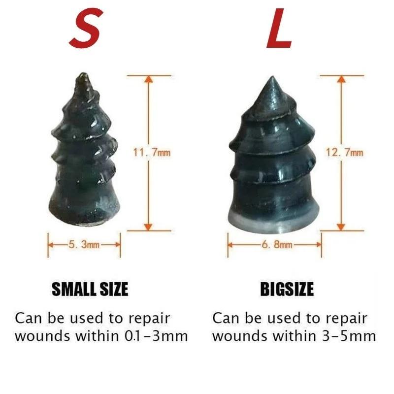 10pcs Vacuum Tyre Repair Nail Tire Puncture Screws Motorcycle Fitting Set Tubeless Wheel Repairs Punctures Kit Patches for Car