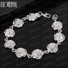 925 Sterling Silver Romantic Rose Chain Bracelet Fashionable Wedding Jewelry