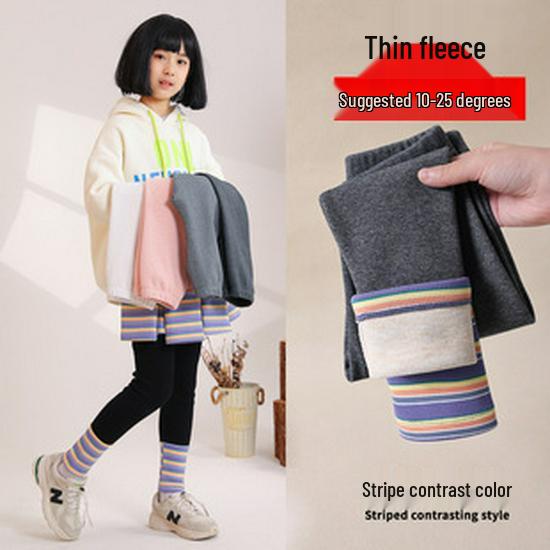 Зимние хлопковые леггинсы для девочек на флисовой подкладке с вышивкой в виде кролика