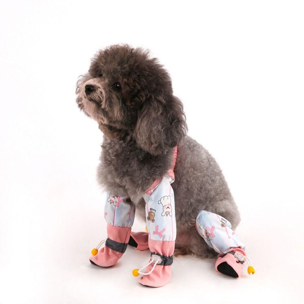 Adjustable Dog Four-Legged Pants Waterproof Dog Jumpsuit Shoes Dog Rain Boots Pet Supplies