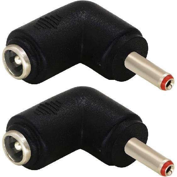 zdyCGTime DC2.5x0.7mm Male 90 Degree Angle to DC5.5x2.1mm Female Adapter5 Volt DC Barrel Power Jack Charging Cable Connector for Tablet, Electronic