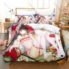 Крутое Аниме про Флот Azur Lane Печать Персонажей Всех Кораблей Девушек Пододеяльник + 2 Наволочки Мягкая Микрофибра Постельное Белье для Комнаты Геймера Домашний Te