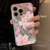 Милый чехол для iPhone 16 17 15 Pro Max Чехлы iPhone 17 11 12 13 ProMax 14 15 16 Plus 7 16E XS XR Ударопрочный Розовые Цветы Fundas